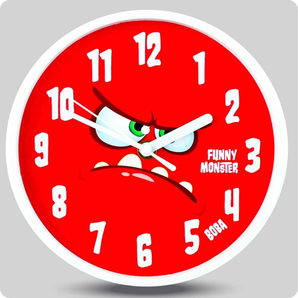 Jam Dinding Analog Karakter Anak Boba Face Red JDBOBABB1103-1668FRED