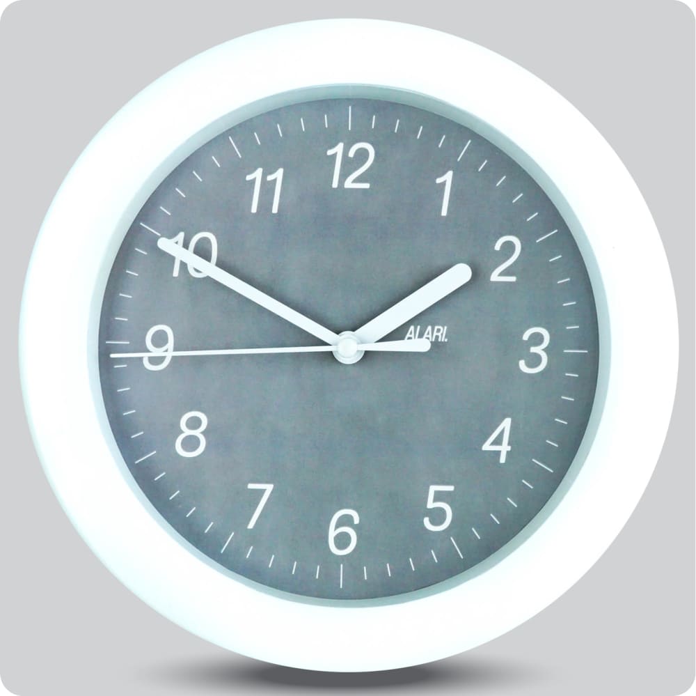 Jam Dinding Analog Polos Minimalis Alari Abu JDALARAL8001-805ABU