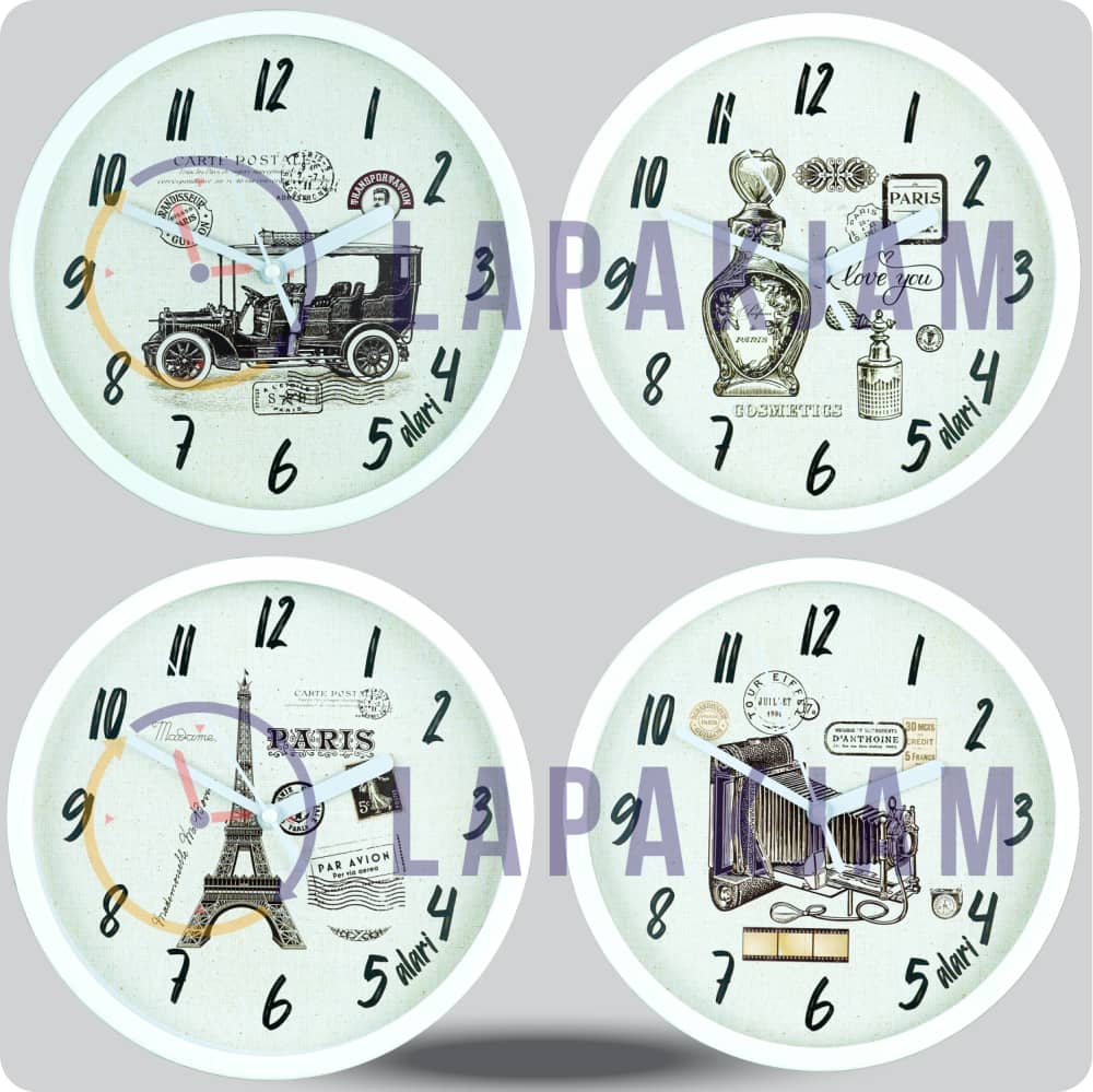 Jam Dinding Analog Rustic/Shabby Chic Alari Camera Booth JDALARAL1204-1668CAM