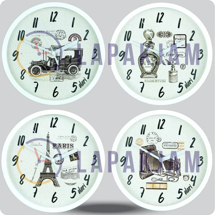 Jam Dinding Analog Rustic/Shabby Chic Alari Camera Booth JDALARAL1204-1668CAM