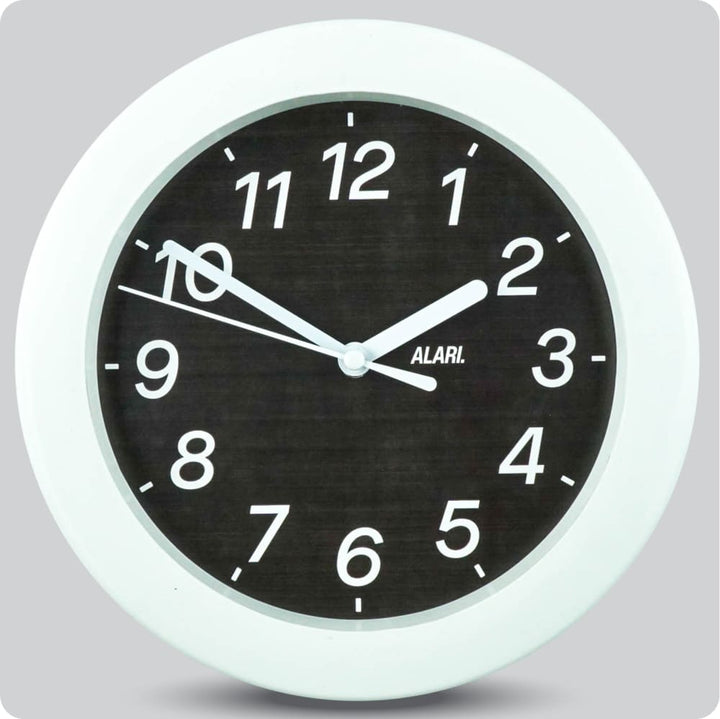 Jam Dinding Analog Polos Minimalis Alari Hitam JDALARAL8005-805HIT