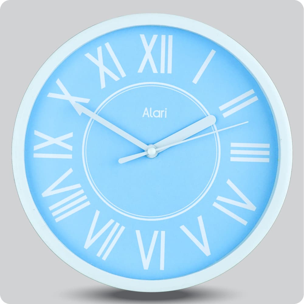 Jam Dinding Analog Polos Minimalis Alari Biru JDALARAL1214-1668BIR