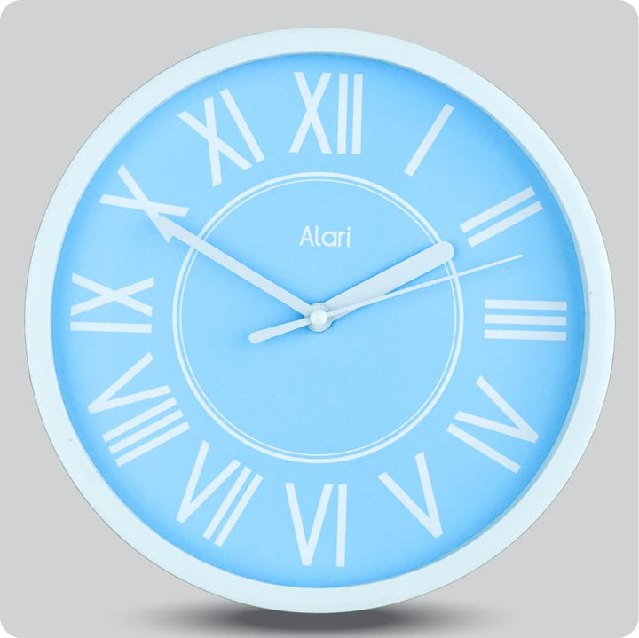 Jam Dinding Analog Polos Minimalis Alari Biru JDALARAL1214-1668BIR