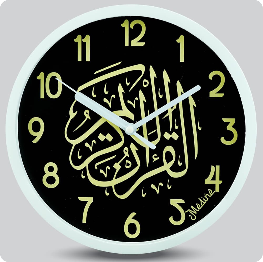 Jam Dinding Analog Kaligrafi Medine Hitam JDMEDIMD1234KQHIT