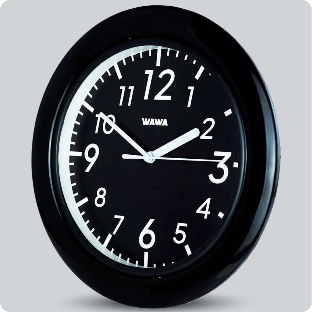 Jam Dinding Analog Polos Minimalis Wawa Black JDWAWAWW1122-888BLA