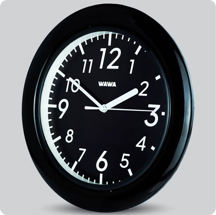 Jam Dinding Analog Polos Minimalis Wawa Black JDWAWAWW1122-888BLA