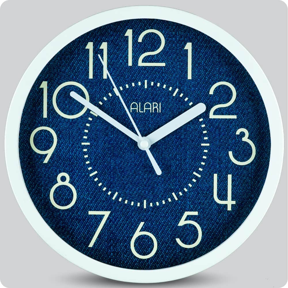 Jam Dinding Analog Polos Minimalis Alari Blue Yellow JDALARAL1211-1668YBLU