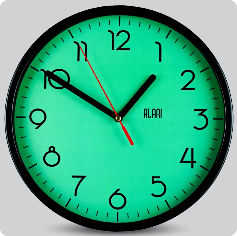 Jam Dinding Analog Polos Minimalis Alari Hijau 25 Cm JDALARAL1241-168LHIJ