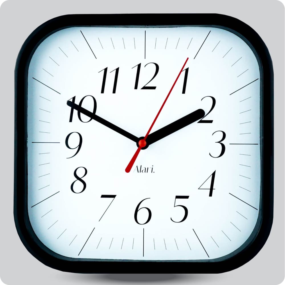 Jam Dinding Analog Polos Minimalis Alari Putih JDALARAL1250-5454PUT