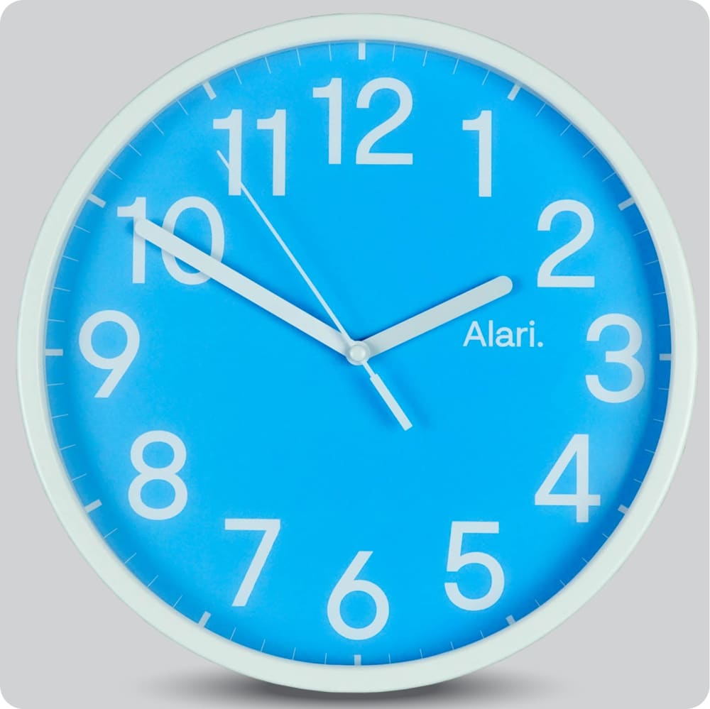Jam Dinding Analog Polos Minimalis Alari Biru 25 Cm JDALARAL1113-168LBIR
