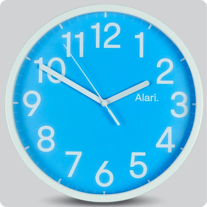 Jam Dinding Analog Polos Minimalis Alari Biru 25 Cm JDALARAL1113-168LBIR
