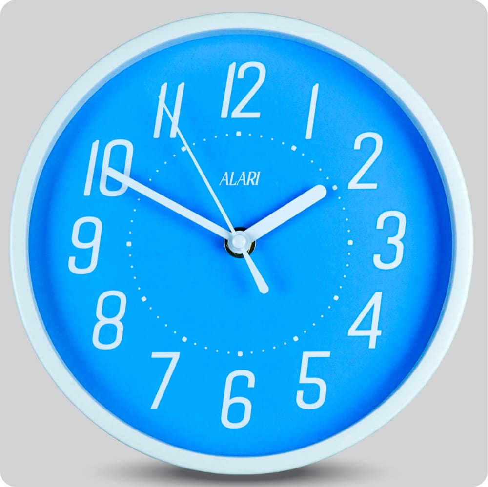 Jam Dinding Analog Polos Minimalis Alari Biru JDALARAL1167-1668BIR