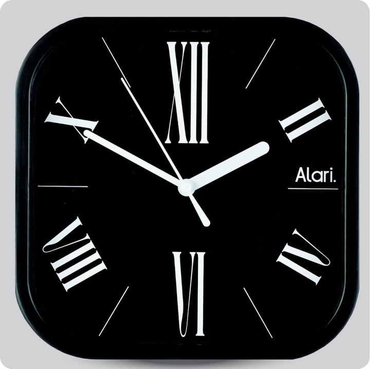 Jam Dinding Analog Polos Minimalis Alari Hitam Putih JDALARAL1226-5454HITPUT