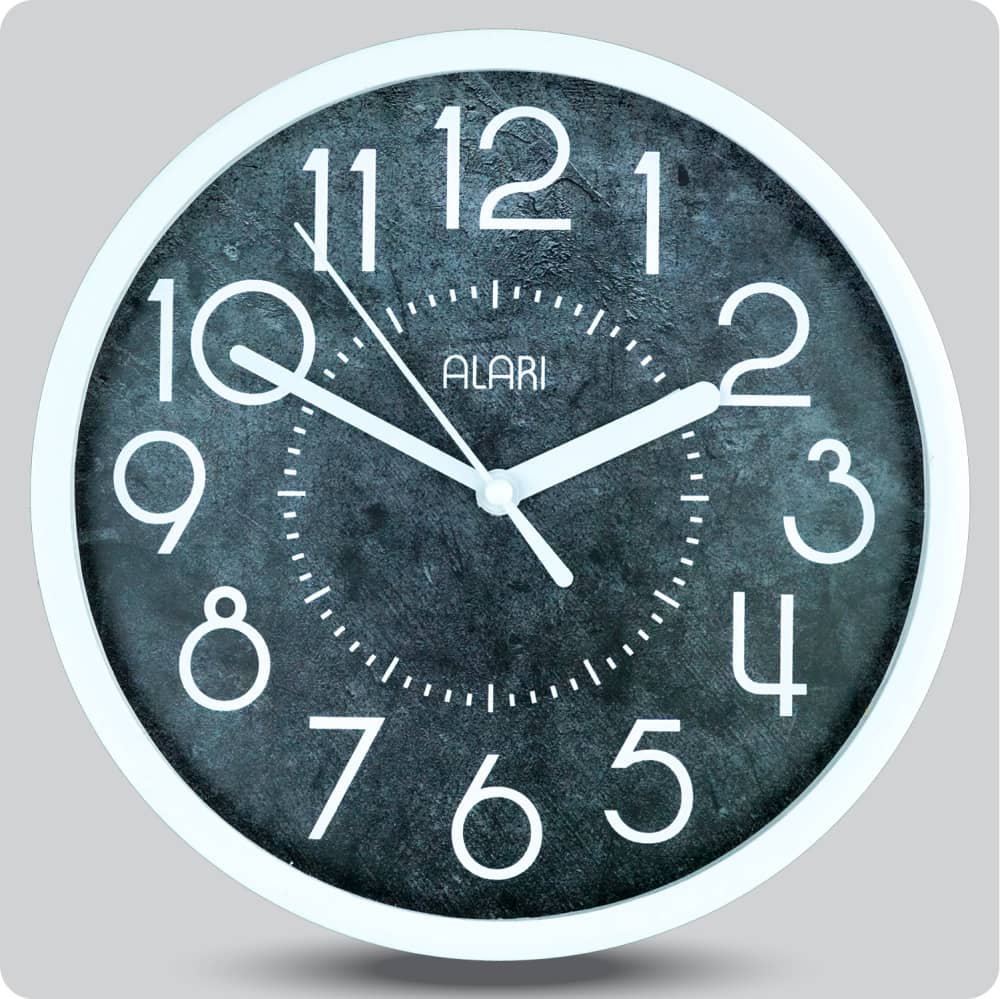 Jam Dinding Analog Polos Minimalis Alari Hitam JDALARAL1217-1668HIT