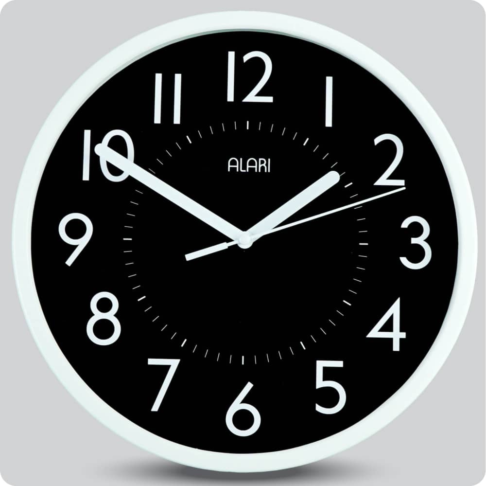 Jam Dinding Analog Polos Minimalis Alari Hitam 25 Cm JDALARAL1209-168LHIT