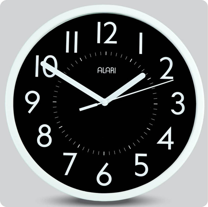 Jam Dinding Analog Polos Minimalis Alari Hitam 25 Cm JDALARAL1209-168LHIT