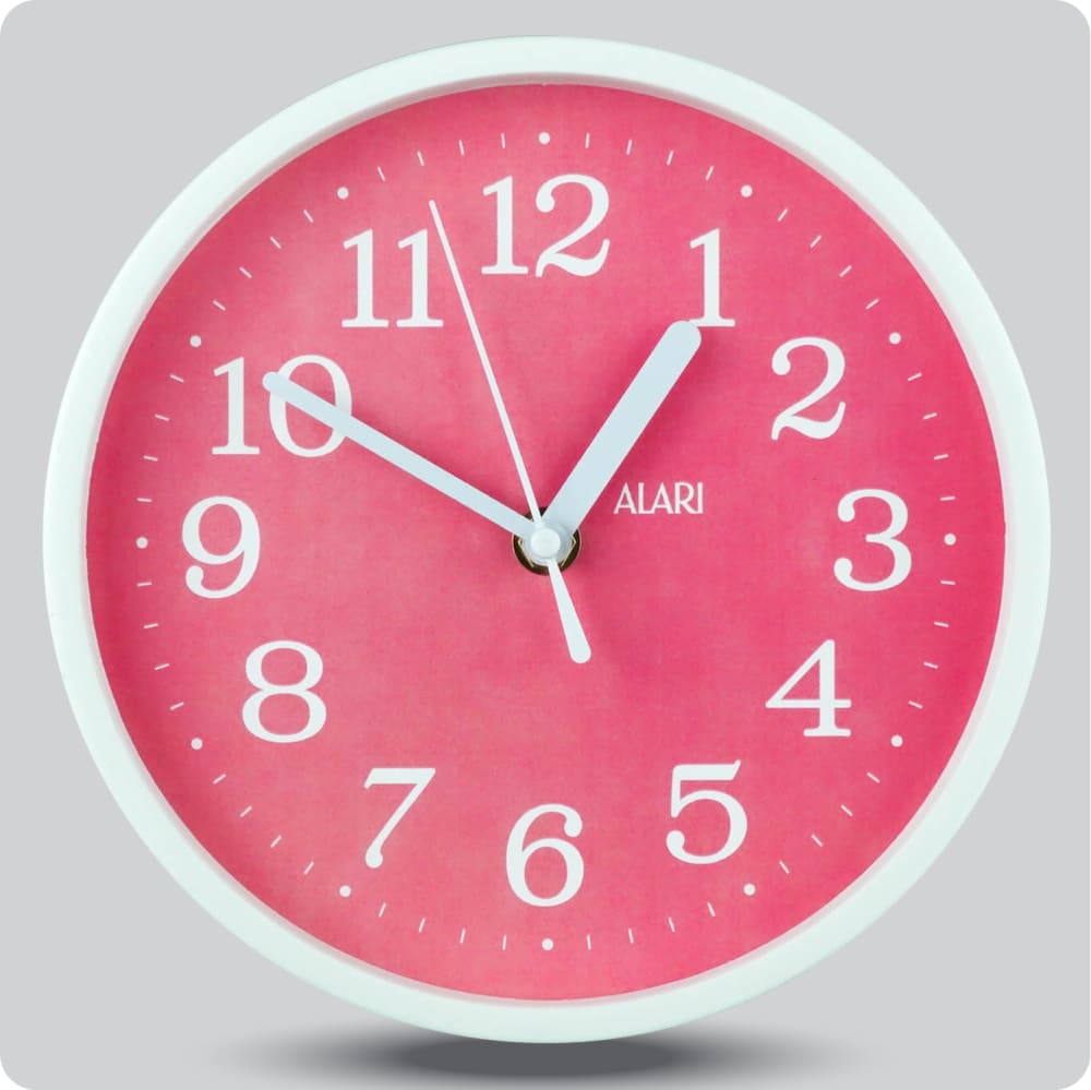 Jam Dinding Analog Polos Minimalis Alari Pink JDALARAL1243-1668PIN