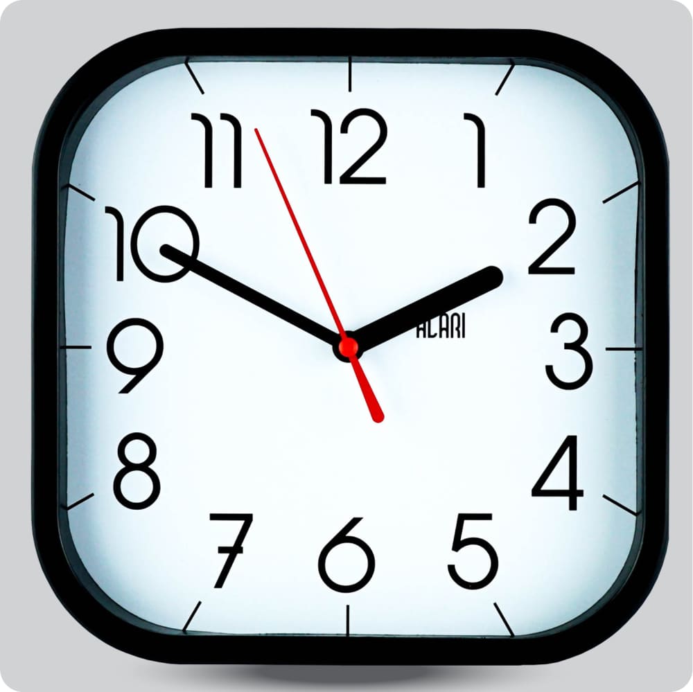 Jam Dinding Analog Polos Minimalis Alari Hitam Putih JDALARAL1236-5454HITPUT