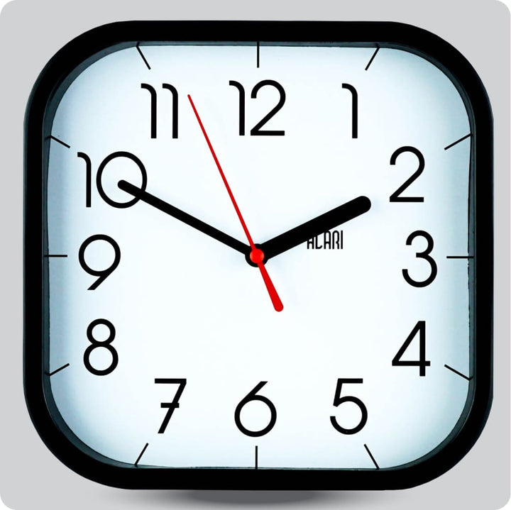 Jam Dinding Analog Polos Minimalis Alari Hitam Putih JDALARAL1236-5454HITPUT