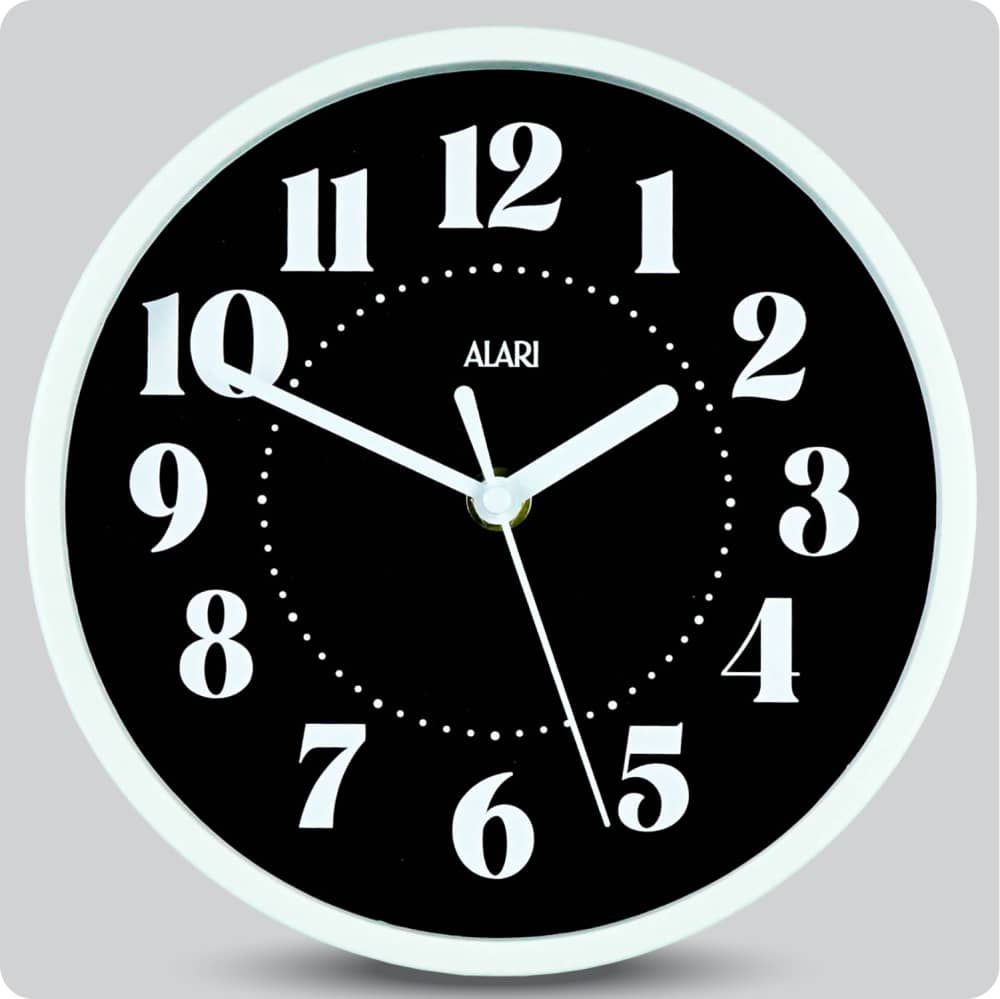 Jam Dinding Analog Polos Minimalis Alari Hitam JDALARAL1190-1668HIT