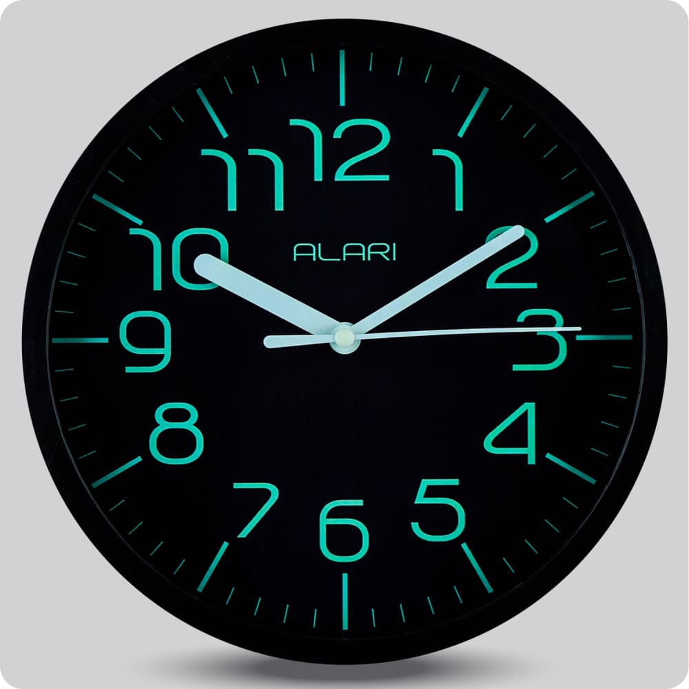 Jam Dinding Analog Polos Minimalis Alari Green JDALARAL1199GRN