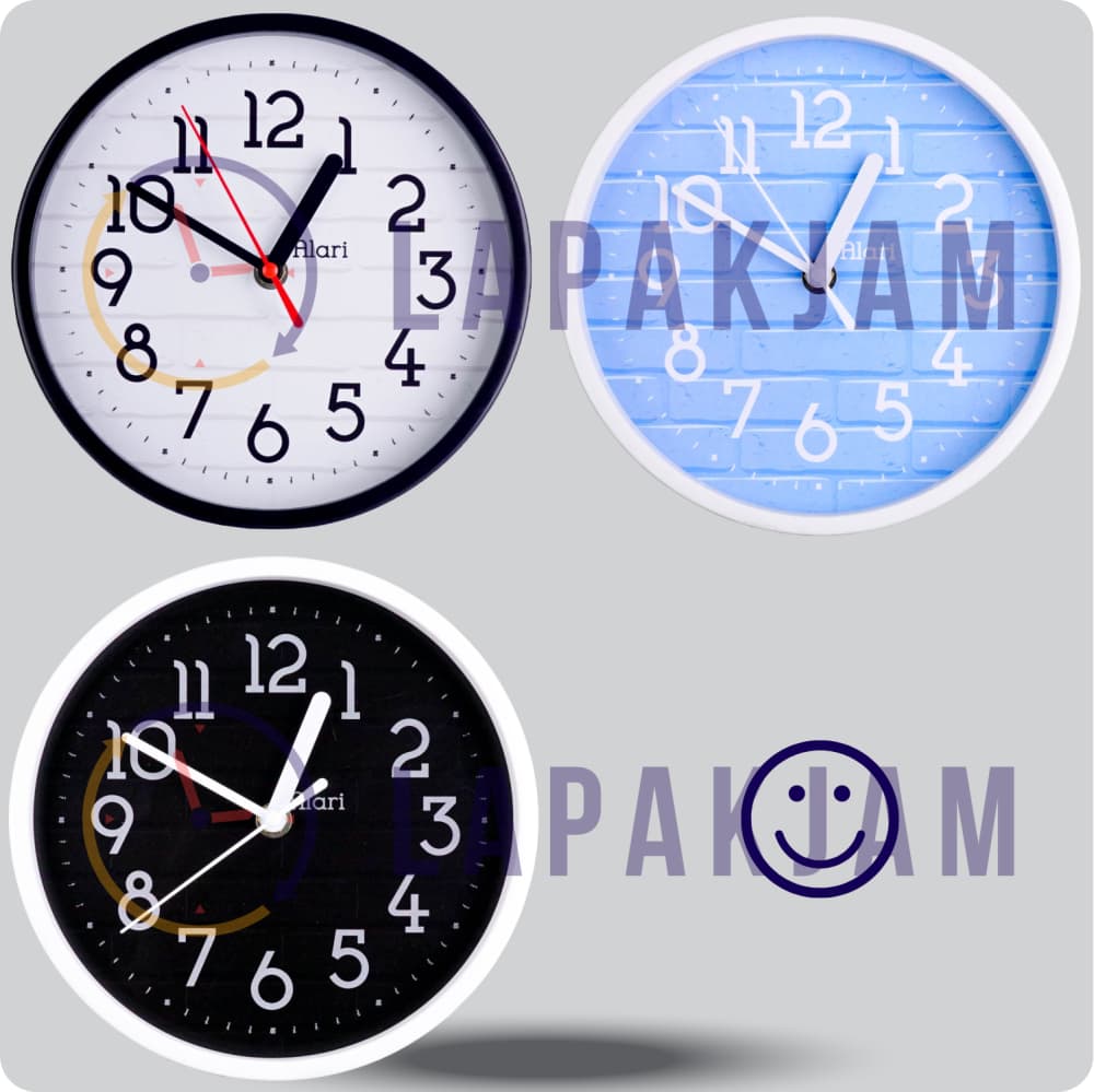 Jam Dinding Analog Rustic/Shabby Chic Alari Bata Hitam JDALARAL1159-1668HIT