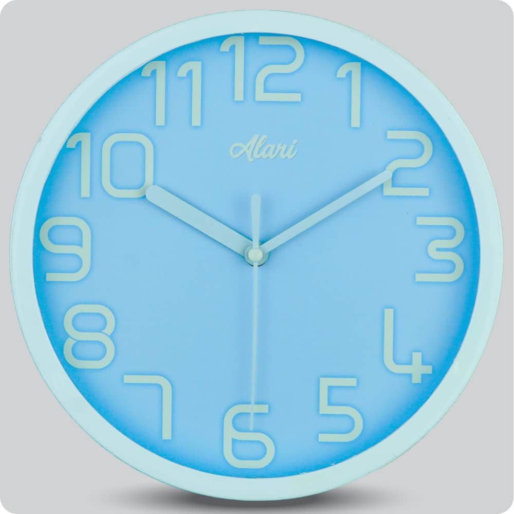 Jam Dinding Analog Polos Minimalis Alari Blue JDALARAL1168BLU