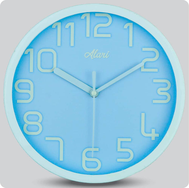 Jam Dinding Analog Polos Minimalis Alari Blue JDALARAL1168BLU
