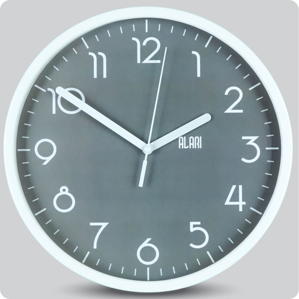 Jam Dinding Analog Polos Minimalis Alari Abu 25 Cm JDALARAL1256-168LABU