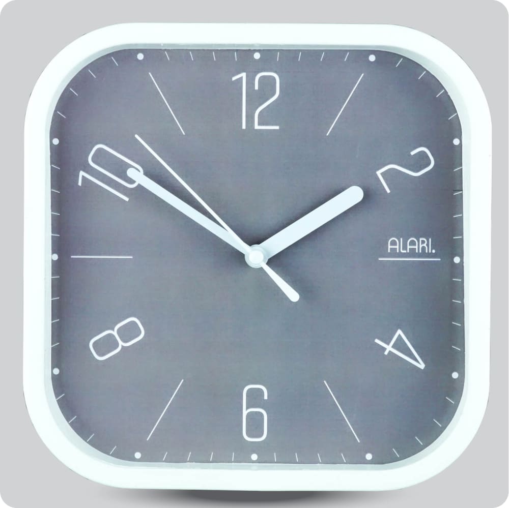 Jam Dinding Analog Polos Minimalis Alari Abu JDALARAL1230-5454ABU