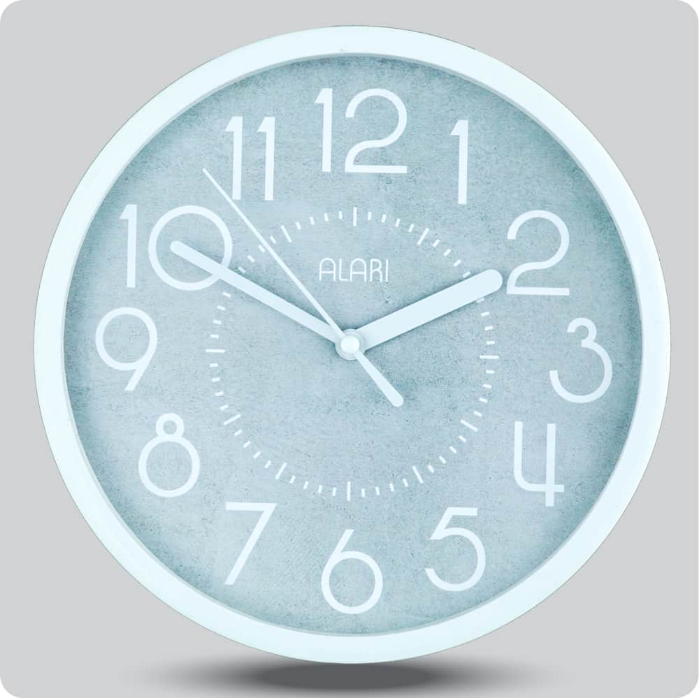 Jam Dinding Analog Polos Minimalis Alari Abu Muda JDALARAL1217-1668AMU