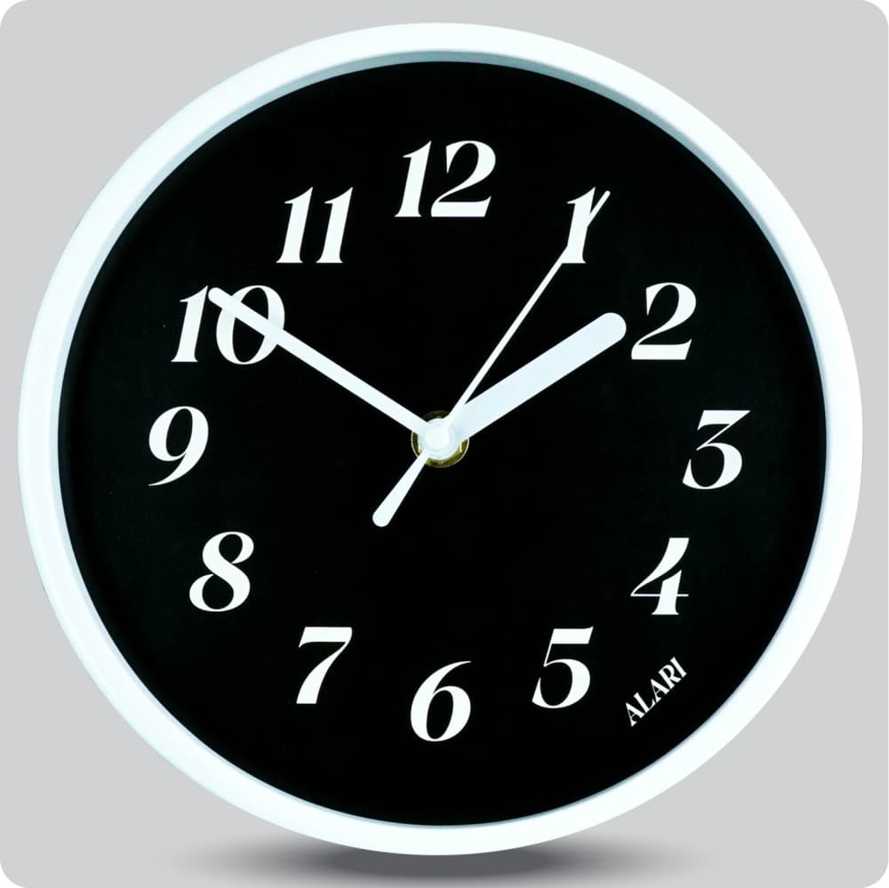 Jam Dinding Analog Polos Minimalis Alari Hitam JDALARAL1237-1668HIT