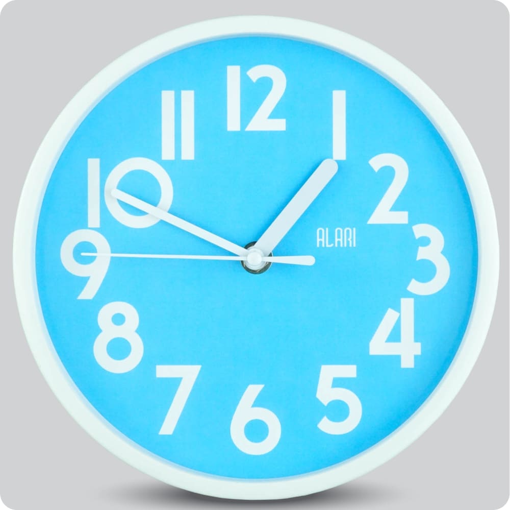 Jam Dinding Analog Polos Minimalis Alari Biru JDALARAL1249-1668BIR