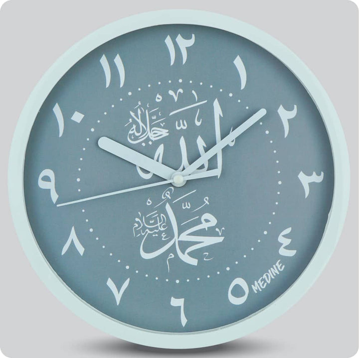 Jam Dinding Analog Kaligrafi Medine Angka Arab Abu-Abu JDMEDIMD1168KAMARABU