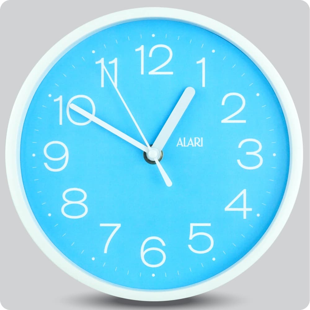 Jam Dinding Analog Polos Minimalis Alari Biru JDALARAL1247-1668BIR