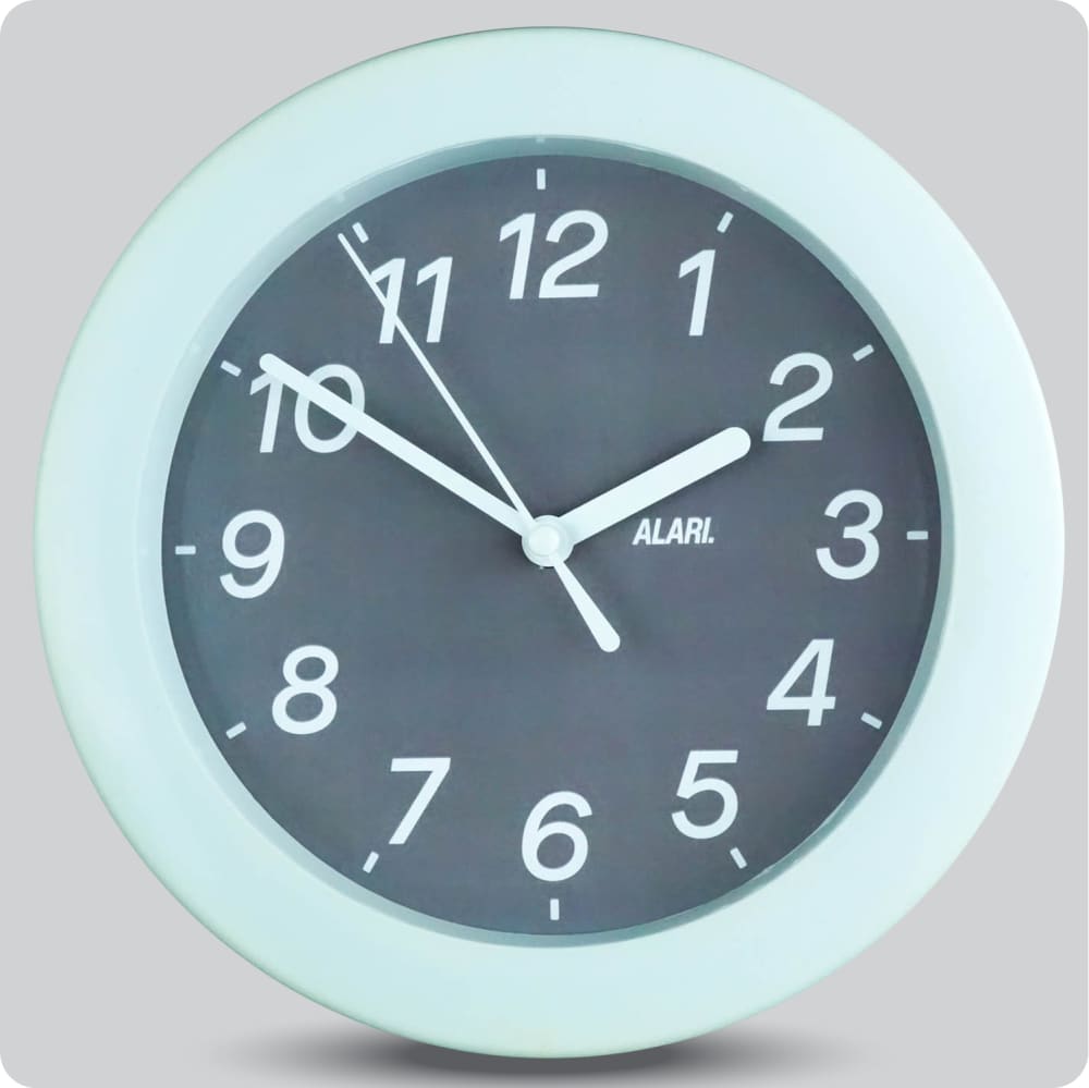 Jam Dinding Analog Polos Minimalis Alari Abu JDALARAL8000-805ABU