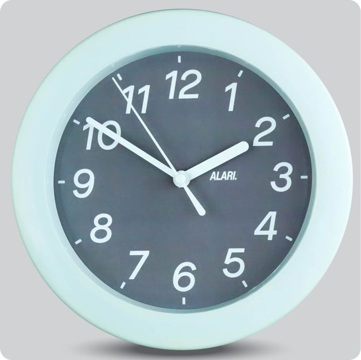 Jam Dinding Analog Polos Minimalis Alari Abu JDALARAL8000-805ABU