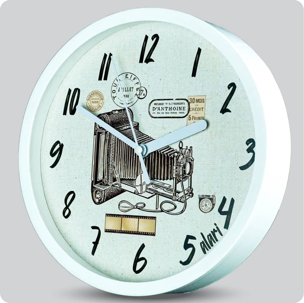 Jam Dinding Analog Rustic/Shabby Chic Alari Camera Booth JDALARAL1204-1668CAM