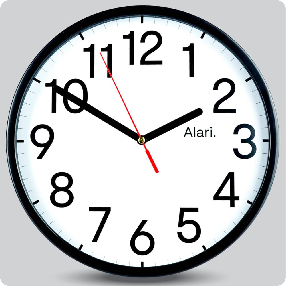 Jam Dinding Analog Polos Minimalis Alari Putih 25 Cm JDALARAL1113-168LPUT