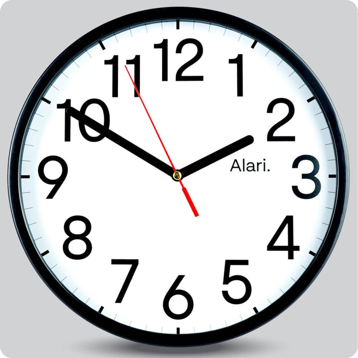 Jam Dinding Analog Polos Minimalis Alari Putih 25 Cm JDALARAL1113-168LPUT