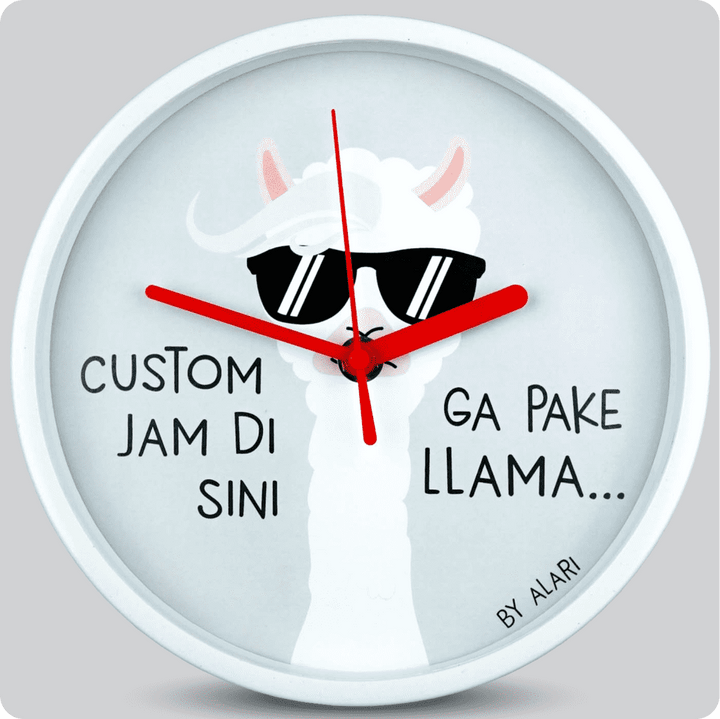 Jam Dinding Analog Custom Alari Putih &amp; Jarum 206-3 Merah MJD 5168S JDALCSTM1668-RPUTJMER206-3-M5168S
