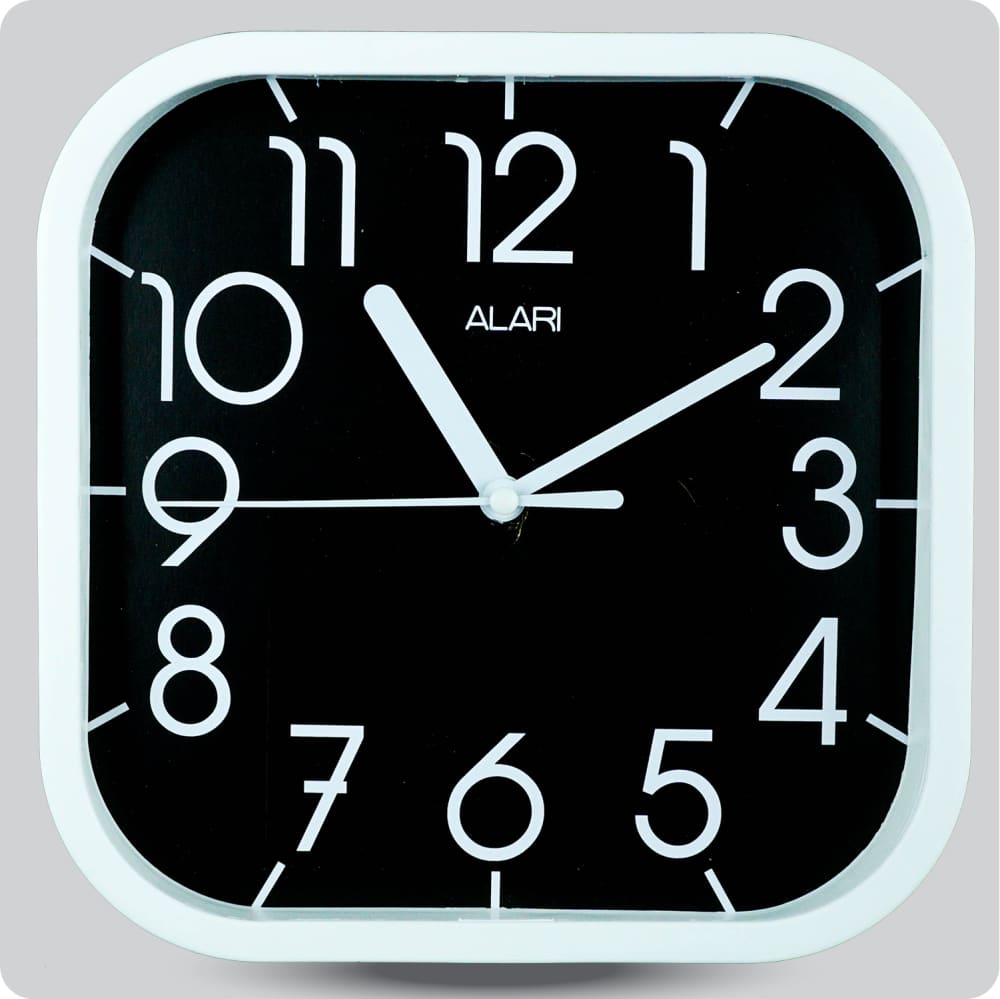 Jam Dinding Analog Polos Minimalis Alari Hitam JDALARAL1112-5454HIT