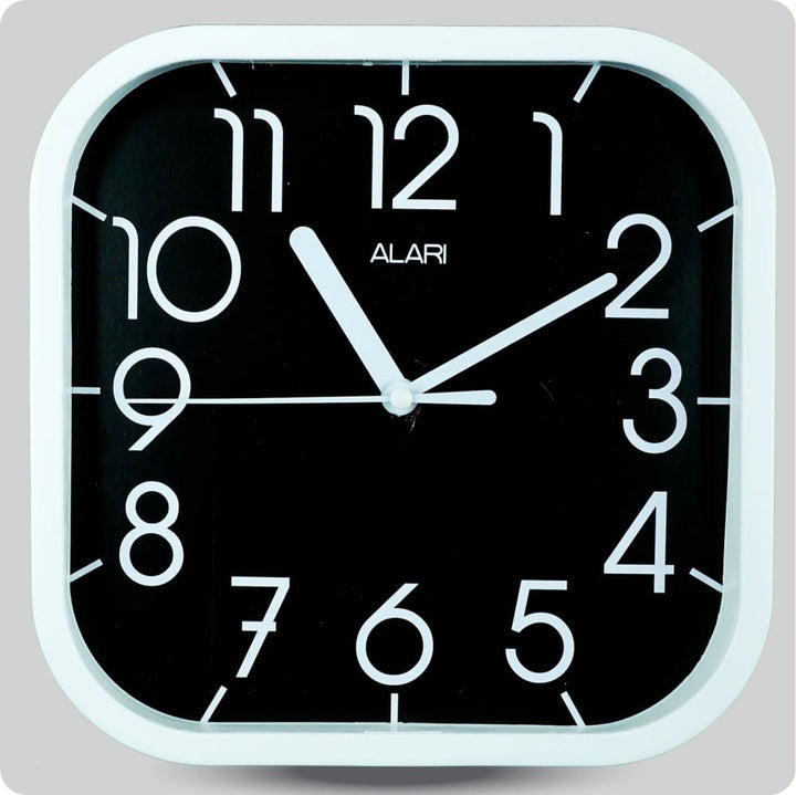 Jam Dinding Analog Polos Minimalis Alari Hitam JDALARAL1112-5454HIT