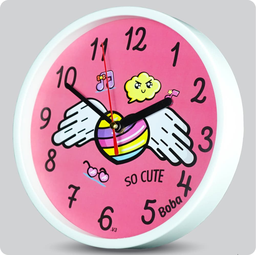 Jam Dinding Analog Karakter Anak Boba Heart So Cute JDBOBABB1173-1668HEAV3