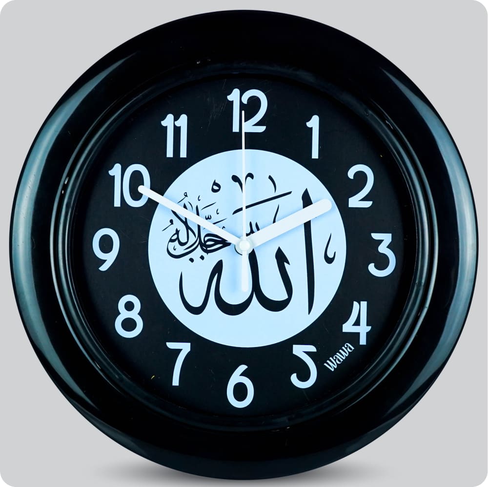 Jam Dinding Analog Kaligrafi Wawa Black Blue JDWAWAWW1181BLABLU