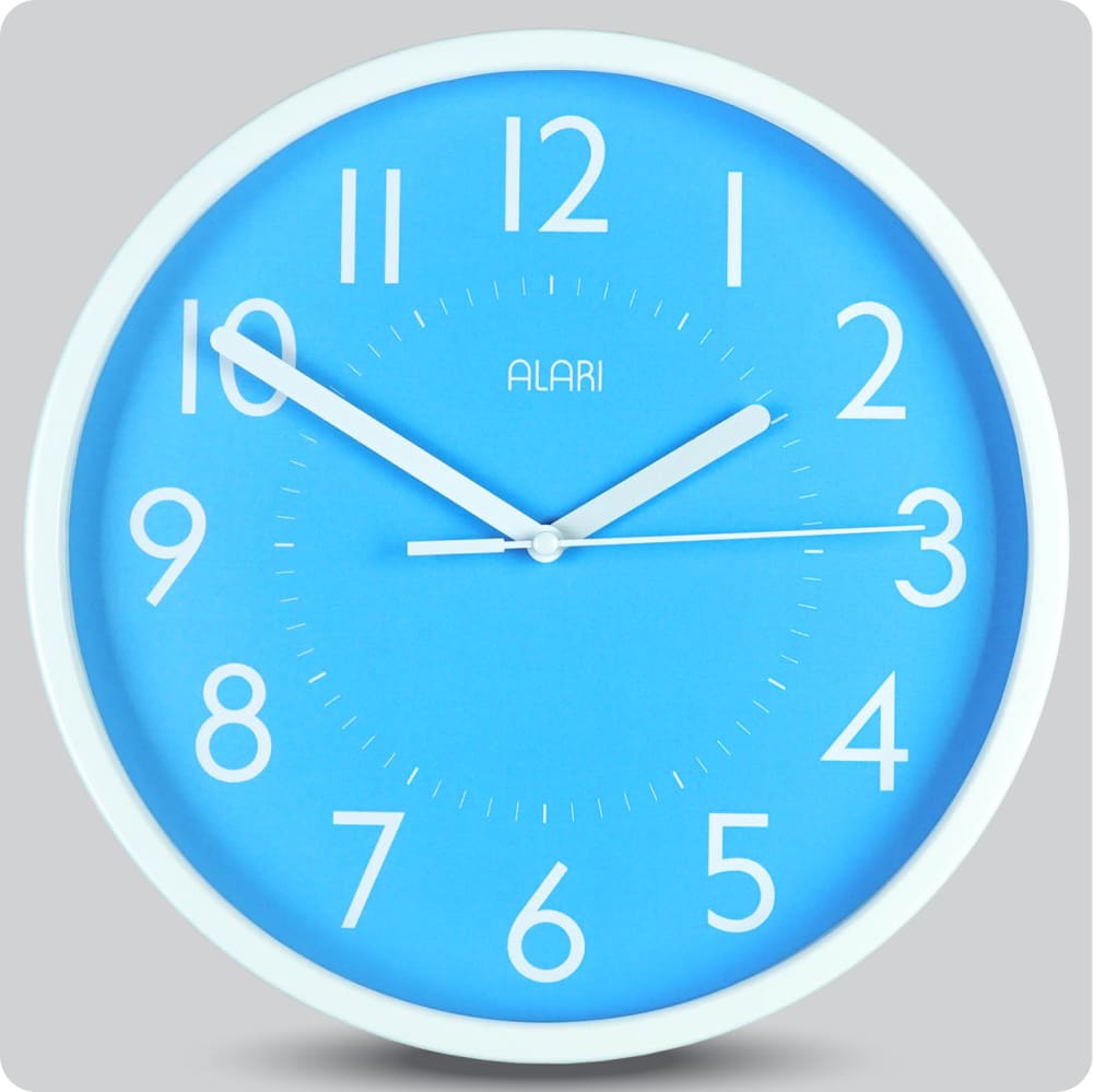 Jam Dinding Analog Polos Minimalis Alari Biru 25 Cm JDALARAL1209-168LBIR