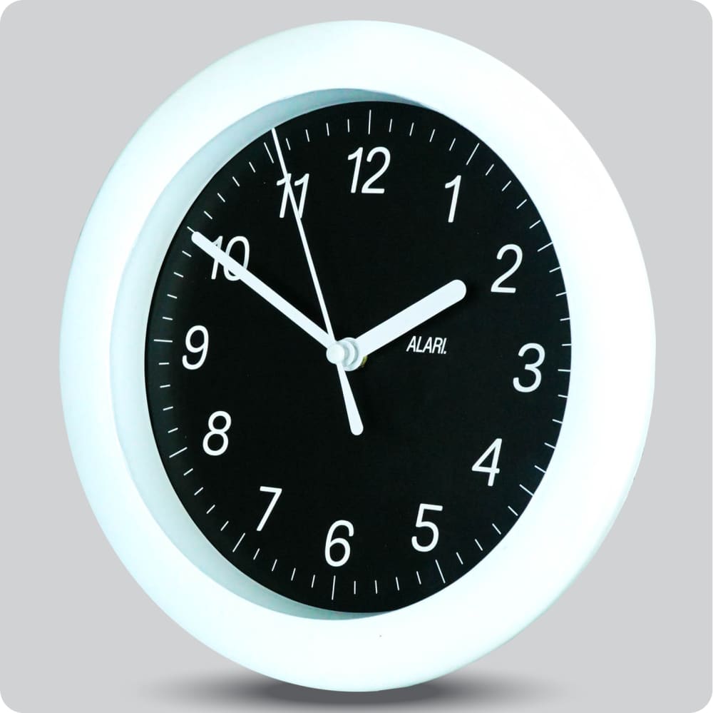 Jam Dinding Analog Polos Minimalis Alari Hitam JDALARAL8001-805HIT