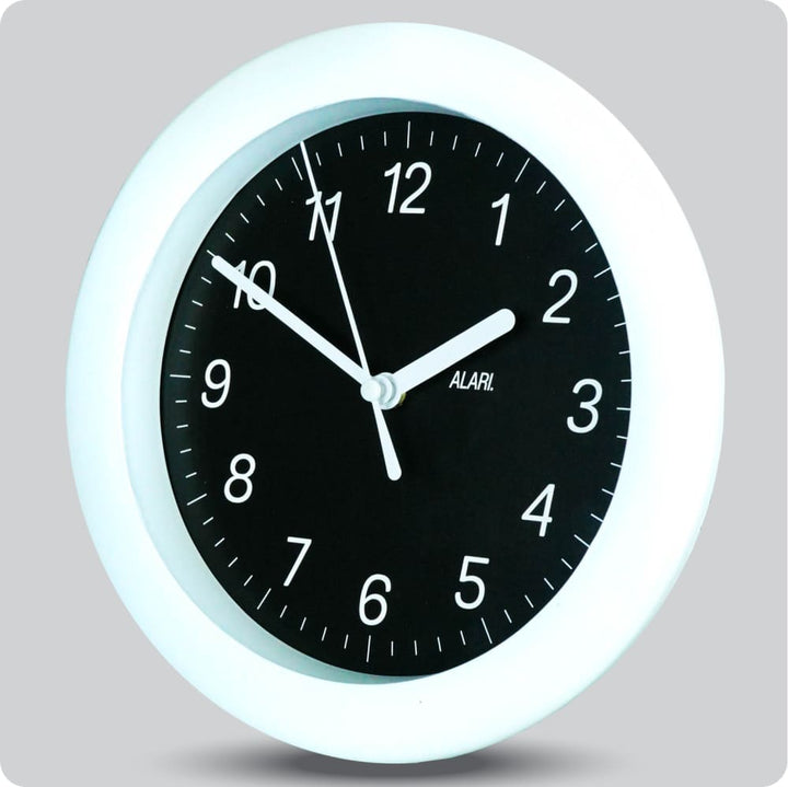 Jam Dinding Analog Polos Minimalis Alari Hitam JDALARAL8001-805HIT
