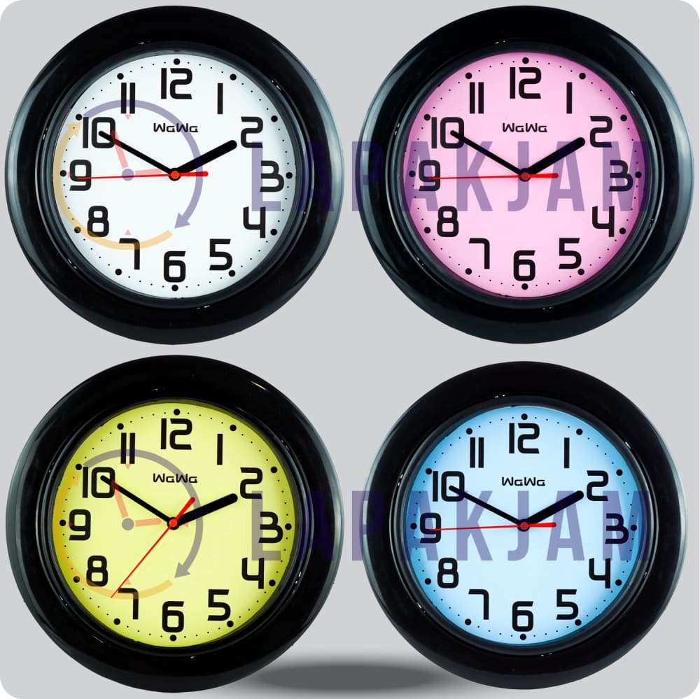 Jam Dinding Analog Polos Minimalis Wawa Biru JDWAWAWW1233BIR