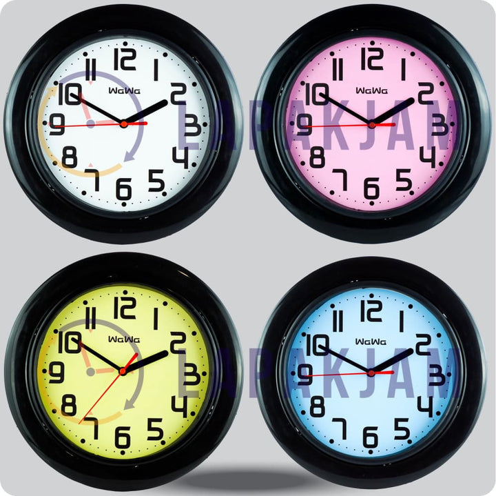 Jam Dinding Analog Polos Minimalis Wawa Biru JDWAWAWW1233BIR